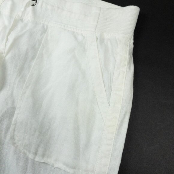 Athleta Linen Pants Solid White Women's 8T Tall Drawstring Pull On Vacation - Picture 7 of 13